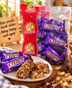 Kẹo Cten Tím Nga socola nhân caramen hạnh nhân, 500g