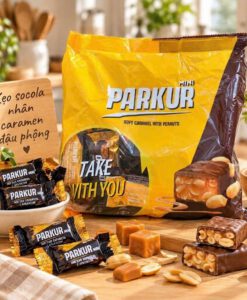 Kẹo Parkur Vàng Nga socola nhân caramen đậu phộng, 500g