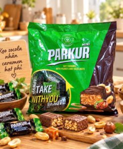 Kẹo Parkur Xanh Nga socola nhân caramen hạt phỉ, 500g