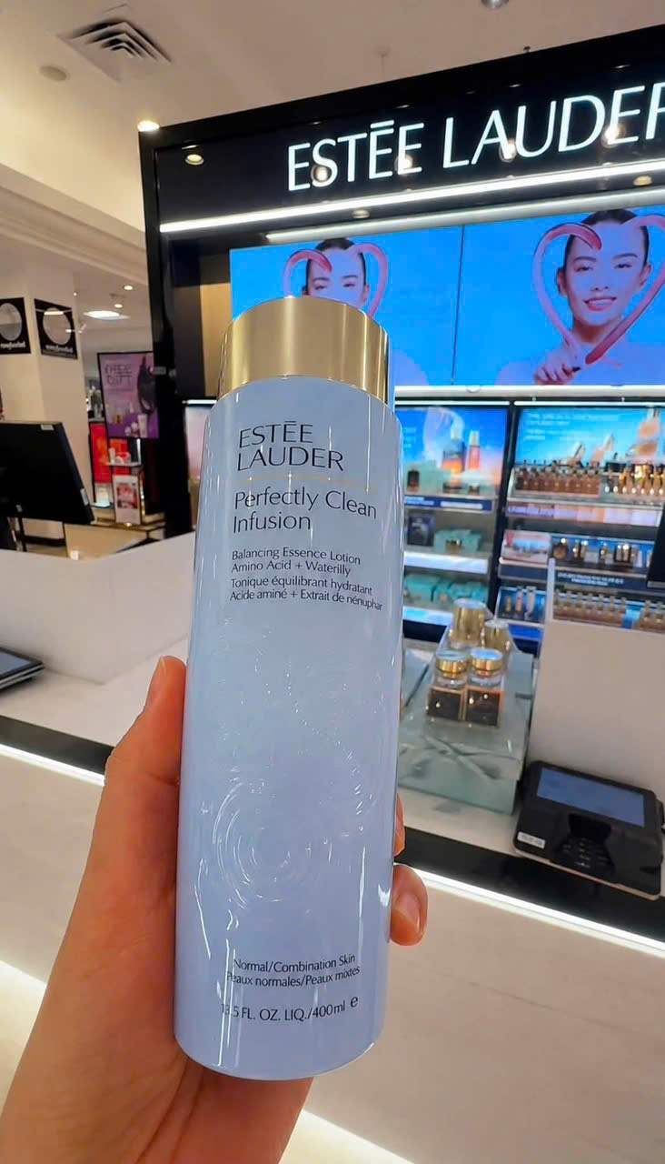 Nước hoa hồng Estee Lauder Perfectly Clean Infusion Balancing Essence Lotion cho da hỗn hợp, 400ml Nước hoa hồng Estee Lauder Perfectly Clean Infusion Balancing Essence Lotion cho da hỗn hợp, 400ml