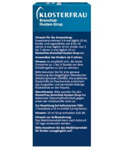Siro trị ho KLOSTERFRAU Bronchial Husten Sirup, 100 ml