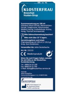 Siro trị ho KLOSTERFRAU Bronchial Husten Sirup, 100 ml