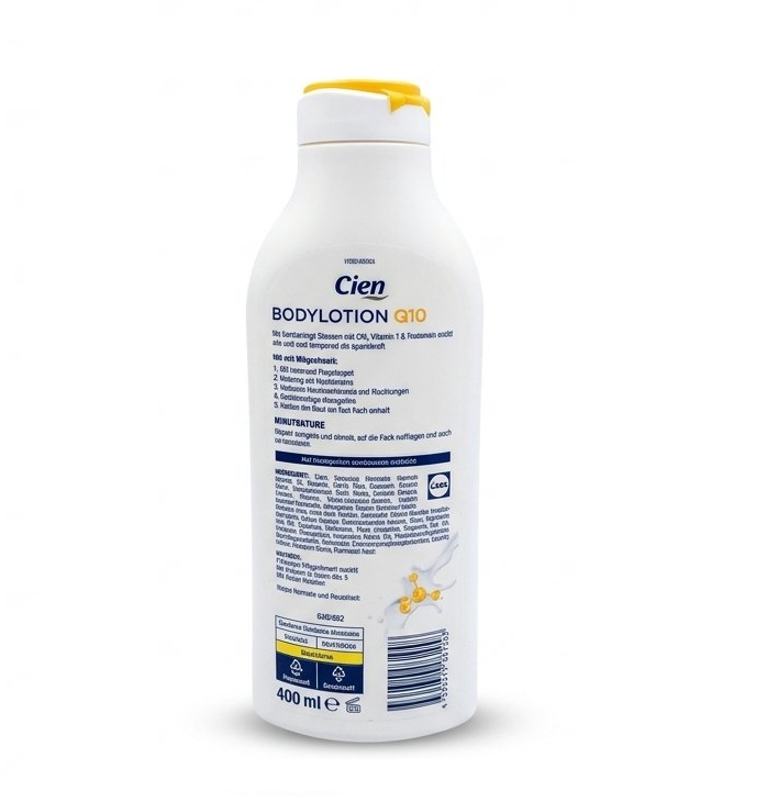 Sữa dưỡng thể Cien Bodylotion Q10 chống lão hóa, giảm nếp nhăn, 400ml Sữa dưỡng thể Cien Bodylotion Q10 chống lão hóa, giảm nếp nhăn, 400ml