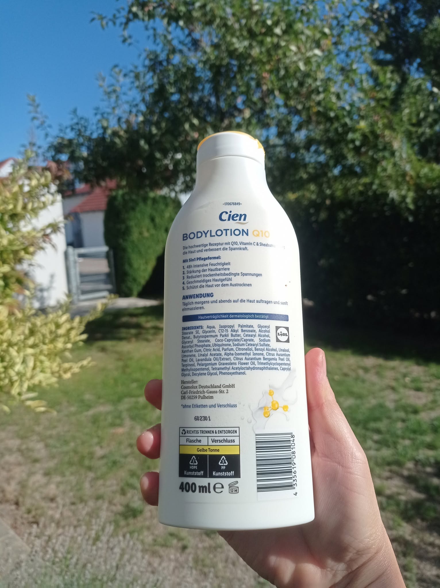 Sữa dưỡng thể Cien Bodylotion Q10 chống lão hóa, giảm nếp nhăn, 400ml Sữa dưỡng thể Cien Bodylotion Q10 chống lão hóa, giảm nếp nhăn, 400ml