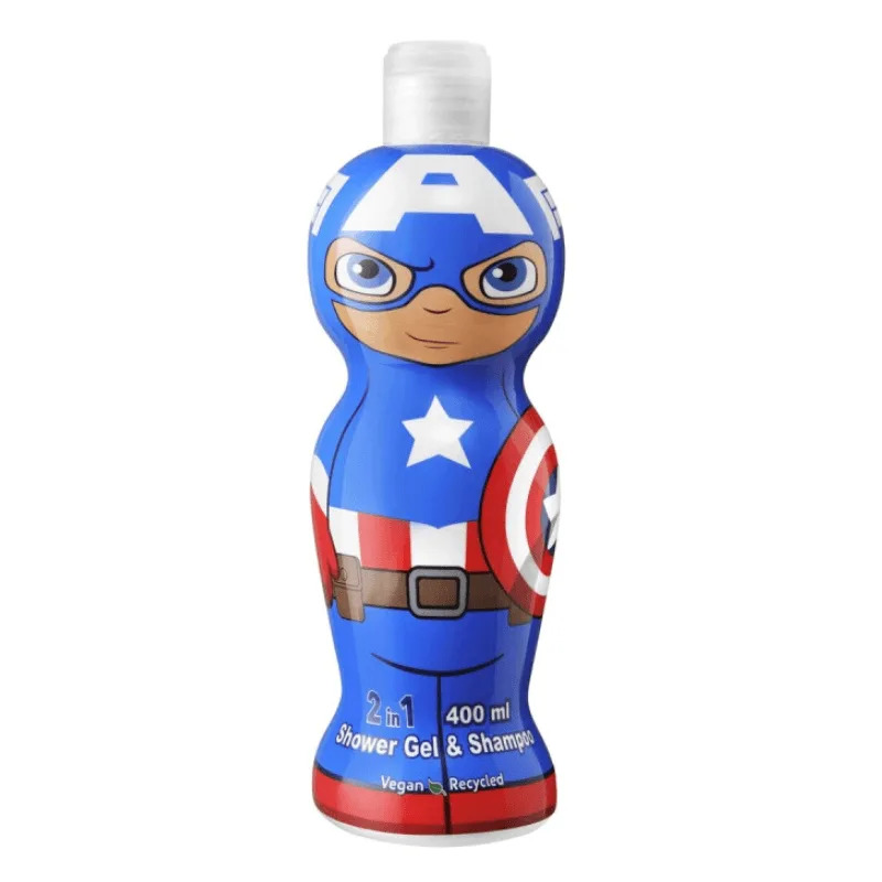 Sữa tắm gội hoạt hình 2in1 Air-Val International Captain America, 400ml Sữa tắm gội hoạt hình 2in1 Air-Val International Captain America, 400ml