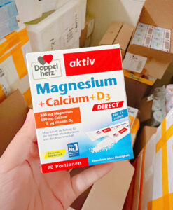 Viên ngậm Doppelherz Magnesium + Calcium + D3 Direct, 20 gói