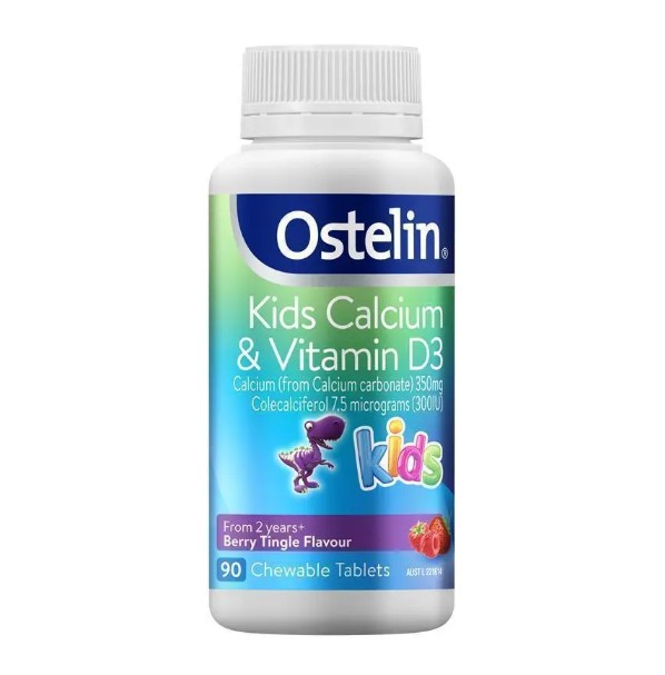 Viên nhai Ostelin Kids Calcium & Vitamin D3 bổ sung canxi và vitamin D3 cho trẻ em, 90 viên Viên nhai Ostelin Kids Calcium & Vitamin D3 bổ sung canxi và vitamin D3 cho trẻ em, 90 viên