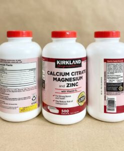 Viên uống Kirkland Signature Calcium Citrate Magnesium and Zinc with Vitamin D3, 500 viên