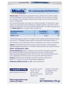 Viên uống Mivolis Selen 55 hỗ trợ tuyến giáp và hệ miễn dịch, 60 viên
