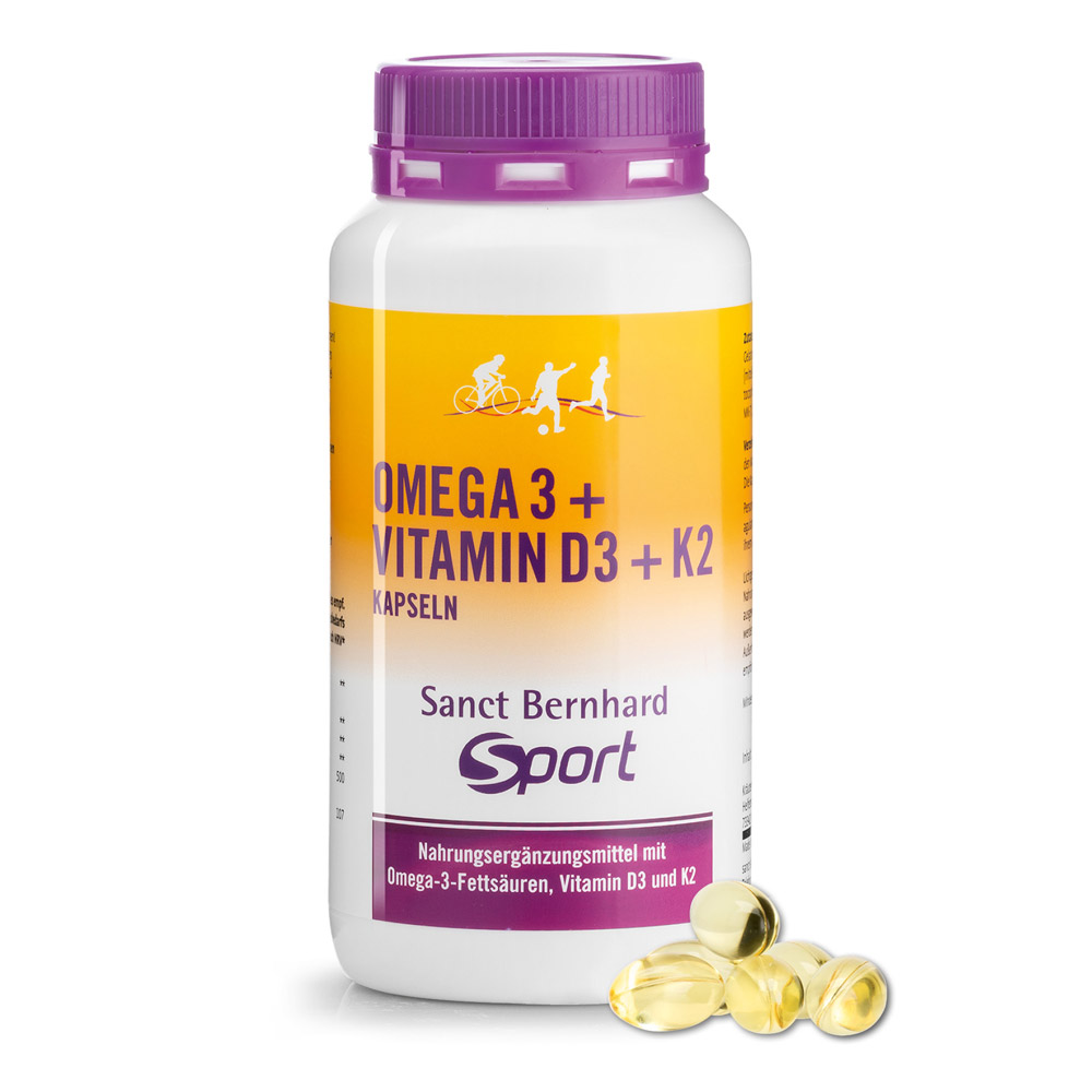 Viên uống Sanct Bernhard Sport Omega 3 + Vitamin D3 + K2 hỗ trợ cơ xương khớp, tim mạch, 120 viên Viên uống Sanct Bernhard Sport Omega 3 + Vitamin D3 + K2 hỗ trợ cơ xương khớp, tim mạch, 120 viên