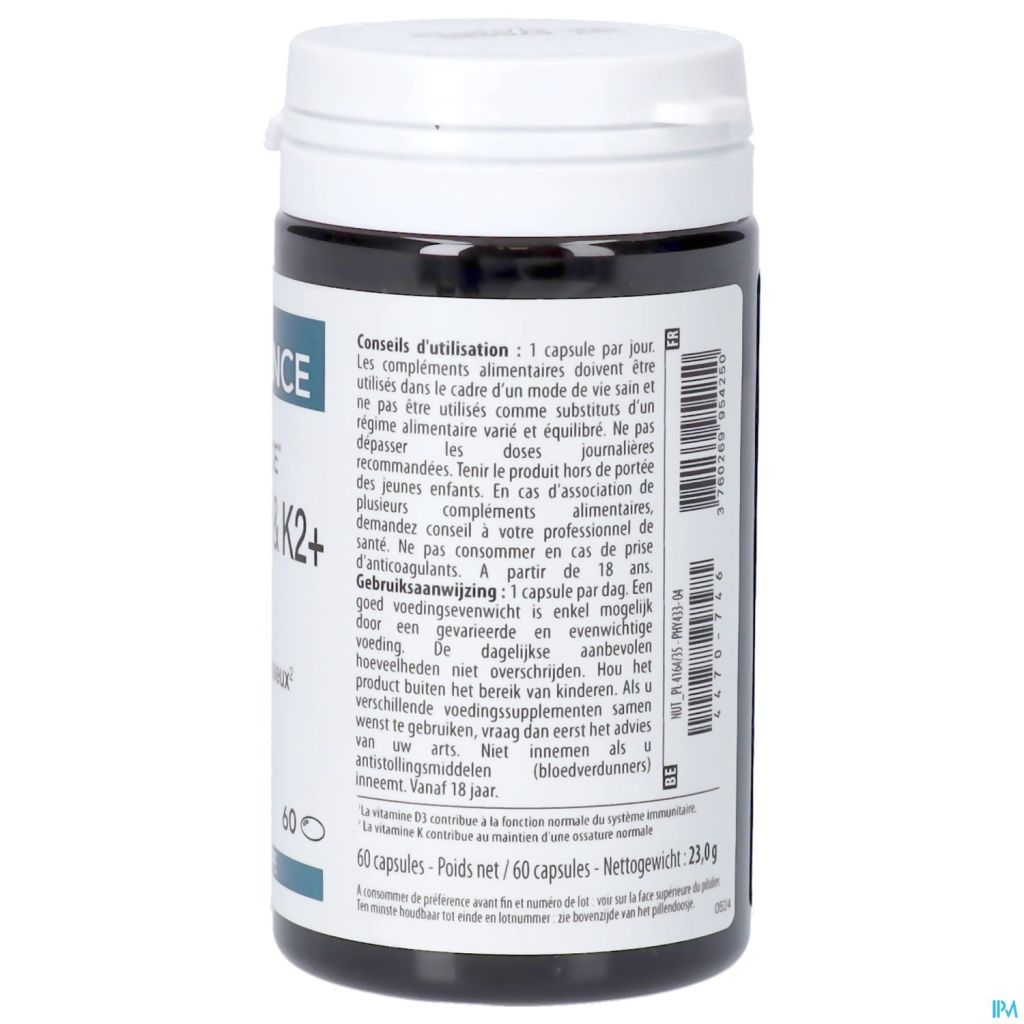 Viên uống Therascience Physiomance Vitamines D3 & K2 hỗ trợ hệ xương và hệ miễn dịch, 60 viên Viên uống Therascience Physiomance Vitamines D3 & K2 hỗ trợ hệ xương và hệ miễn dịch, 60 viên