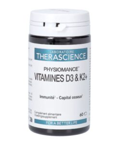 Viên uống Therascience Physiomance Vitamines D3 & K2 hỗ trợ hệ xương và hệ miễn dịch, 60 viên