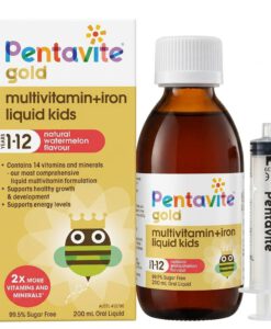Vitamin tổng hợp Pentavite Gold Multivitamin + Iron Kids Liquid cho trẻ từ 1-12 tuổi, 200ml