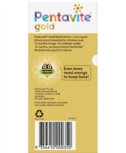 Vitamin tổng hợp Pentavite Gold Multivitamin + Iron Kids Liquid cho trẻ từ 1-12 tuổi, 200ml