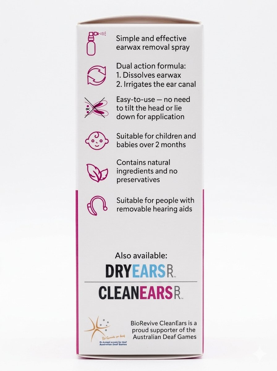 Xịt vệ sinh tai BioRevive Clean Ears Kids làm sạch tai, làm tan ráy tai, 30ml Xịt vệ sinh tai BioRevive Clean Ears Kids làm sạch tai, làm tan ráy tai, 30ml